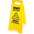 Sp Richards Genuine Joe Graphic Two Sided Wet Floor Sign, English/Spanish, Yellow - GJO85117 GJO85117